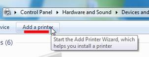 Windows Explorer, Add a Printer